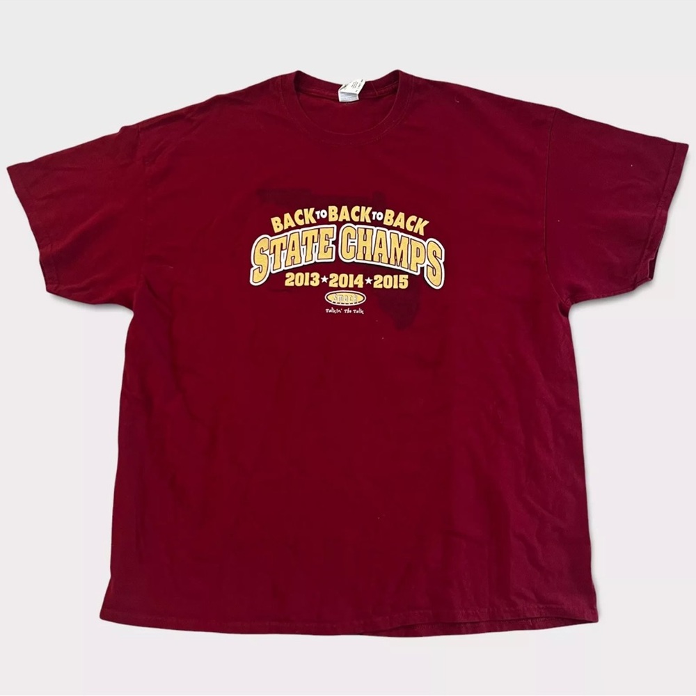 Florida State Seminoles State Champions Tshirt Adult Size 2XL Burgundy EUC